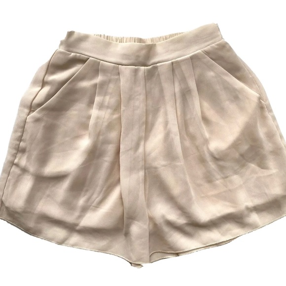 Barkins Shorts Blush Cream High Waisted Chiffon Pockets Casual Boho Size 6 XS - Picture 3 of 8